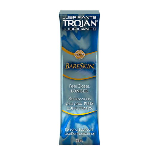 Trojan Silicone Lube Bareskin Personal Lubricant, Long Lasting, Fragrance-Free, Dye & Paraben-Free, 88-Ml