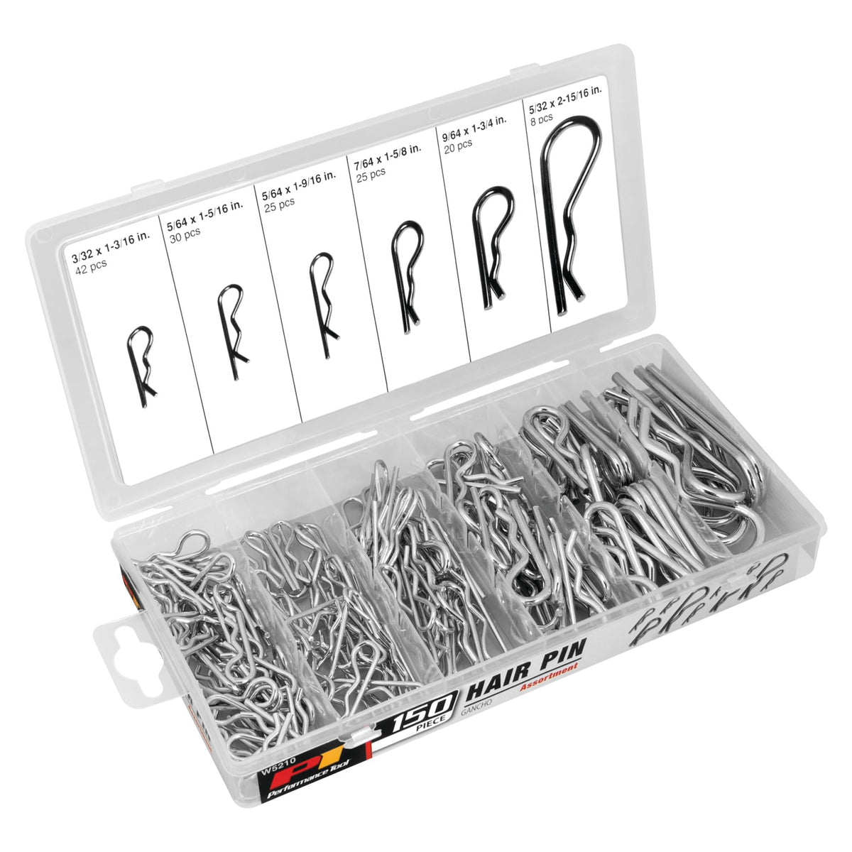 PERFORMANCE TOOL W5210 Wilmar 150 pc. Hair Pin Assortment, Silver