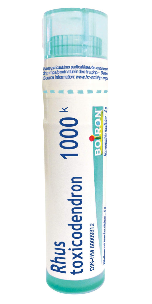 Boiron Rhus toxicodendron 1m,Homeopathic medicine. Each tube contains 4 g (approximately 80 pellets)