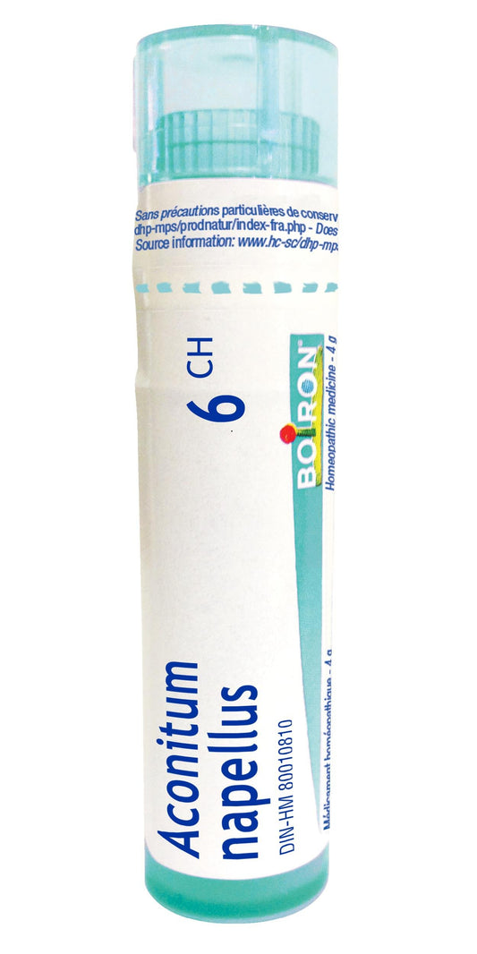 Boiron Aconitum napellus 6ch,Homeopathic medicine. Each tube contains 4 g (approximately 80 pellets)