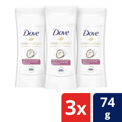 Dove Antiperspirant Stick for Women Caring Coconut Scent, Women's Deodorant, 48 Hour Protection for Soft And Comfortable Underarms 74 g (Pack of 3)