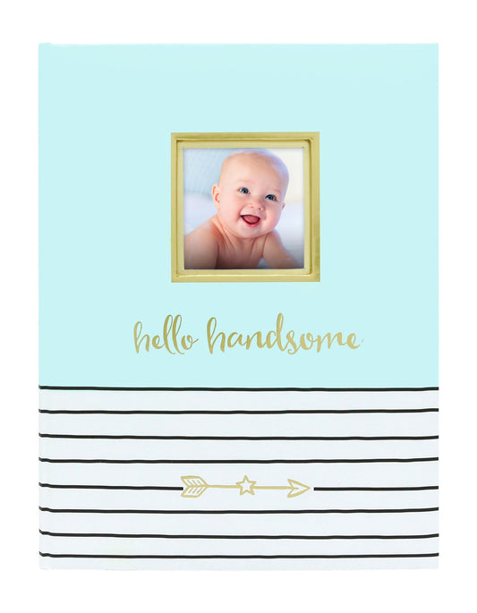 Pearhead Hello Handsome Baby Book, Blue