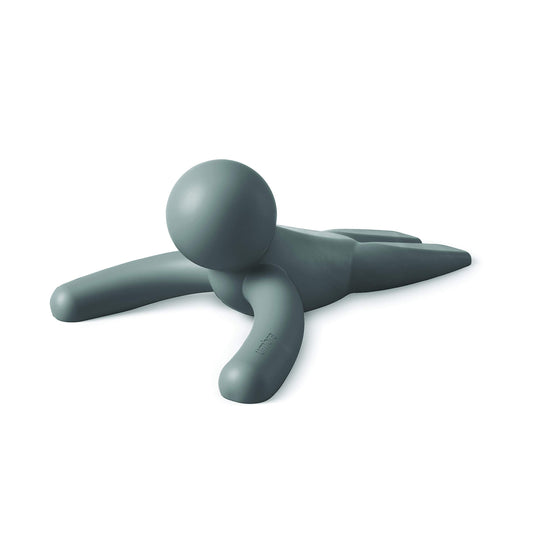 Umbra Buddy Door Stop, Heavy-Duty and Flexible, Soft-Touch Finish, Protects Your Floors, Single,(Charcoal, 1 Pack)