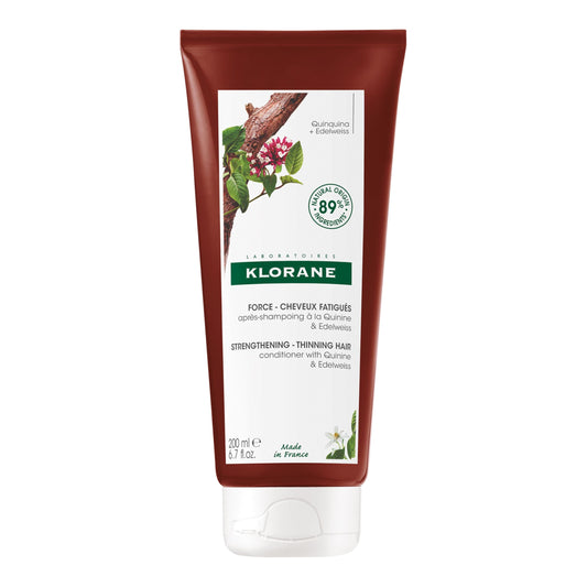 Klorane - Conditioner with Quinine & Organic Edelweiss - for Thinning and Tired Hair - Supports Thicker, Stronger, Healthier Hair, For Men and Women, 0% Paraben, Silicone and Sulfate - 200ml