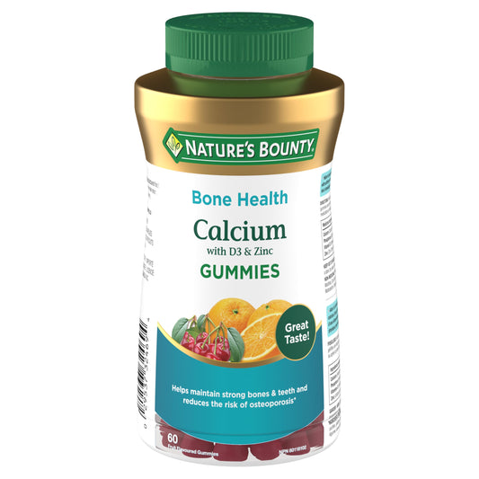NATURE'S BOUNTY Calcium With D3 & Zinc, Helps Absorption Of Calcium & Phosphorus, May Help to Reduce Osteoporosis Risk, Aids Development Of Bones & Teeth, Helps to Support Immune Function, Gummies, 300 g