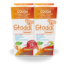 Boiron Stodal Honey Syrup – Twin Pack (2 x 200ml) – For Dry, Wet, Irritating, or Phlegmy Cough – Suitable for Children Aged 1 to 11 Years