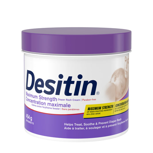 Desitin Diaper Rash Cream for Baby with Zinc Oxide, Maximum Strength, 454g