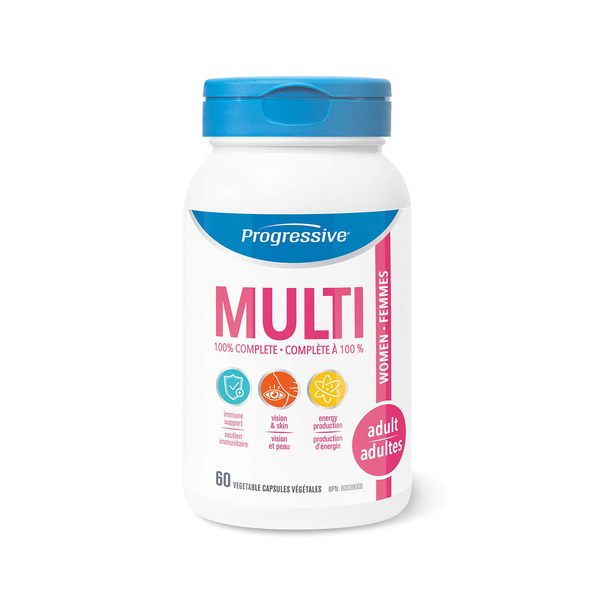 Progressive Adult MultiVitamin for Women - 60 Capsules | Made with Cranberry, Green Tea and Green Food Concentrates