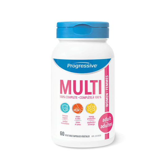 Progressive Adult MultiVitamin for Women - 60 Capsules | Made with Cranberry, Green Tea and Green Food Concentrates