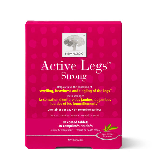 New Nordic Active Legs Strong - 30 Vegan Tablets 30-Day Supply, Dietary Supplement to Support the Sensation of Swelling & Tingling - Contains Grape Seed Extract & Maritime Pine Bark