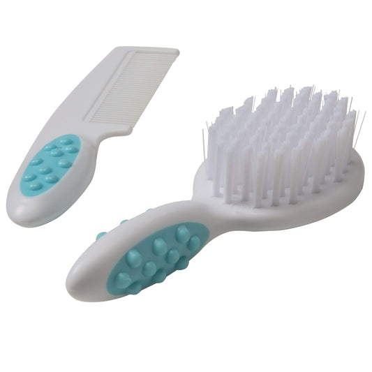 Safety 1st Soft Grip Brush & Comb - Arctic Blue