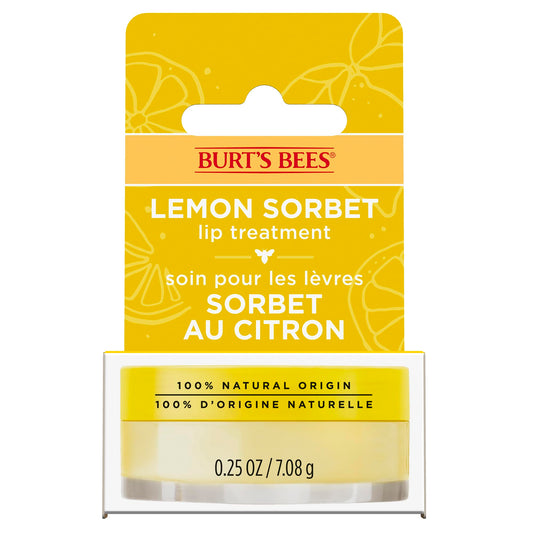 Burt’s Bees Overnight Lip Treatment, Lip Sleeping Mask for Dry, Chapped & Cracked Lips, Lip Moisturizer with Vitamin C, 100% Natural - 7.08g - Lemon Sorbet