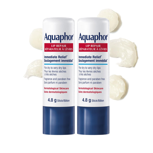 EUCERIN AQUAPHOR Lip Repair Stick DUO PACK for Dry, Chapped and Cracked Lips, 2x4.8g