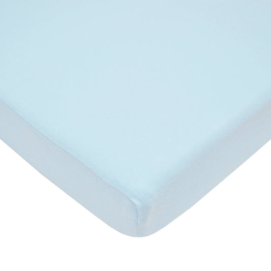 American Baby Company 100% Natural Cotton Value Jersey Knit Fitted Portable/Mini-Crib Sheet, Blue, Soft Breathable, for Boys and Girls