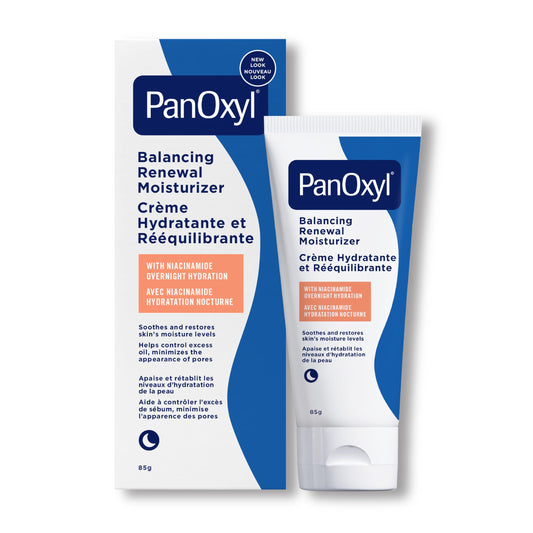 PanOxyl Balancing Renewal Moisturizer, Hydrating Night Cream with Hyaluronic Acid, Niacinamide, Cica, and Ceramides, Helps Balance Moisture Levels Overnight, Helps Control Excess Oil, 85g