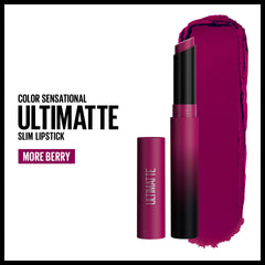 Maybelline New York Color Sensational Ultimatte Lipstick Lightweight Comfortable Lip Color Intense Color Pigment Soft Powder Matte Slim Lipstick 0.06 oz., 099 MORE BERRY, 1 Ounce