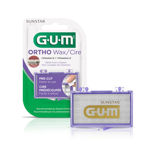 GUM Orthodontic Wax with Vitamin E and Aloe Vera, for Braces, Wires & Partial Dentures, 35 Pieces