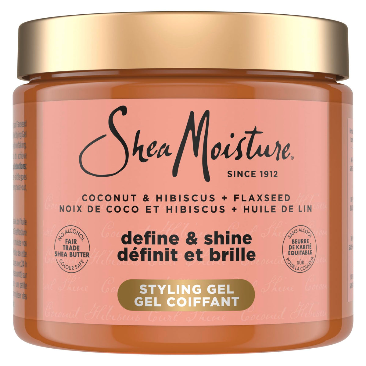 SheaMoisture Coconut & Hibiscus Define & Shine Styling Gel Define & Shin Hydrates and Holds Your Style All Day, Infused With Glycerin, Coconut Oil and an Invigorating Sweet 425g