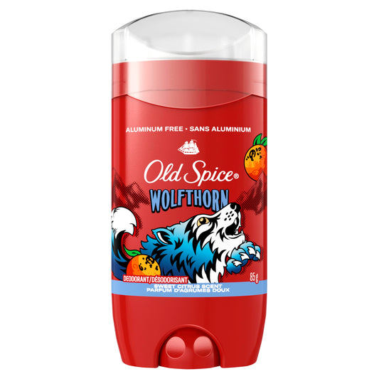 Old Spice Aluminum Free Deodorant for Men, 24/7 Freshness, Long Lasting Odor Protection, Legendary Fragrance, Wolfthorn, Sweet Citrus Scent, 85g