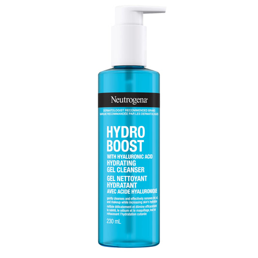 Neutrogena Hydro Boost Hydrating Cleansing Gel, Facial Cleanser, Hyaluronic Acid, Non Comedogenic, Paraben Free, 230-mL