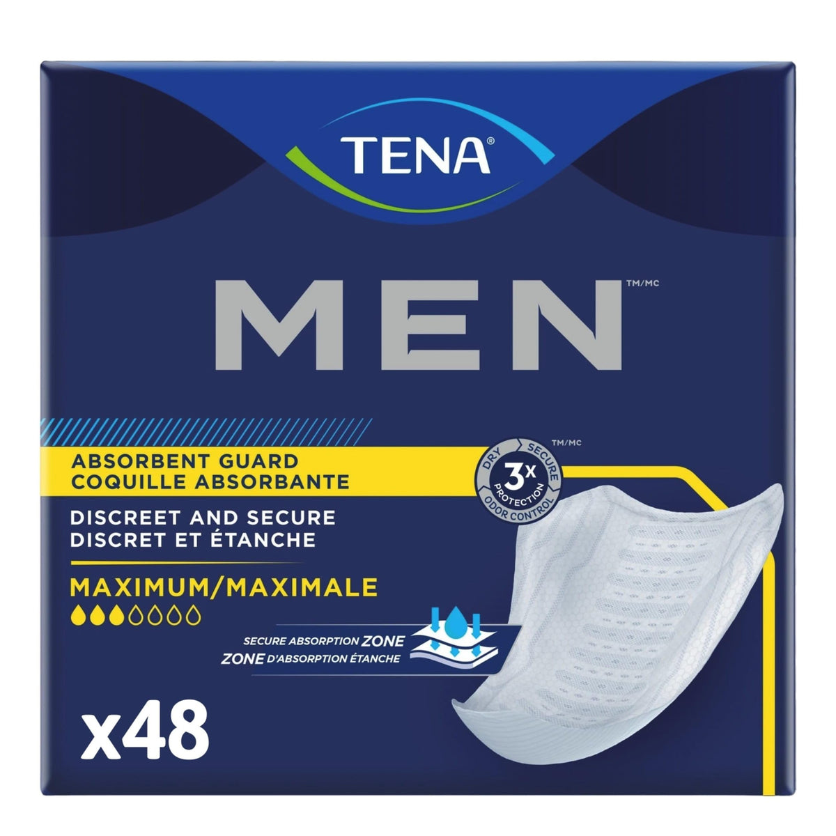 Tena Men Incontinence Guards for Men, 48 Count