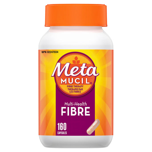 Metamucil, Daily Psyllium Husk Powder Supplement, 3-in-1 Fibre for Digestive Health, Capsules, 160 Count
