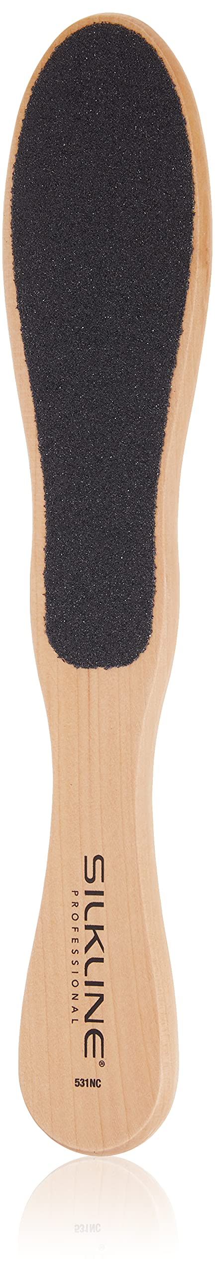 SILKLINE PROFESSIONAL Two-Sided Foot File with Oak Wood Handle, Full Size Single