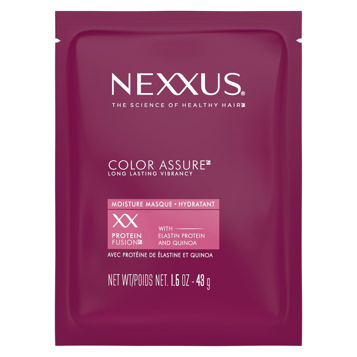 Nexxus Colour Assure Deep Moisture Hair Masque for coloured hair Long Lasting Vibrancy Conditioner with ProteinFusion Blend, Elastin & Quinoa 43 g 20 count