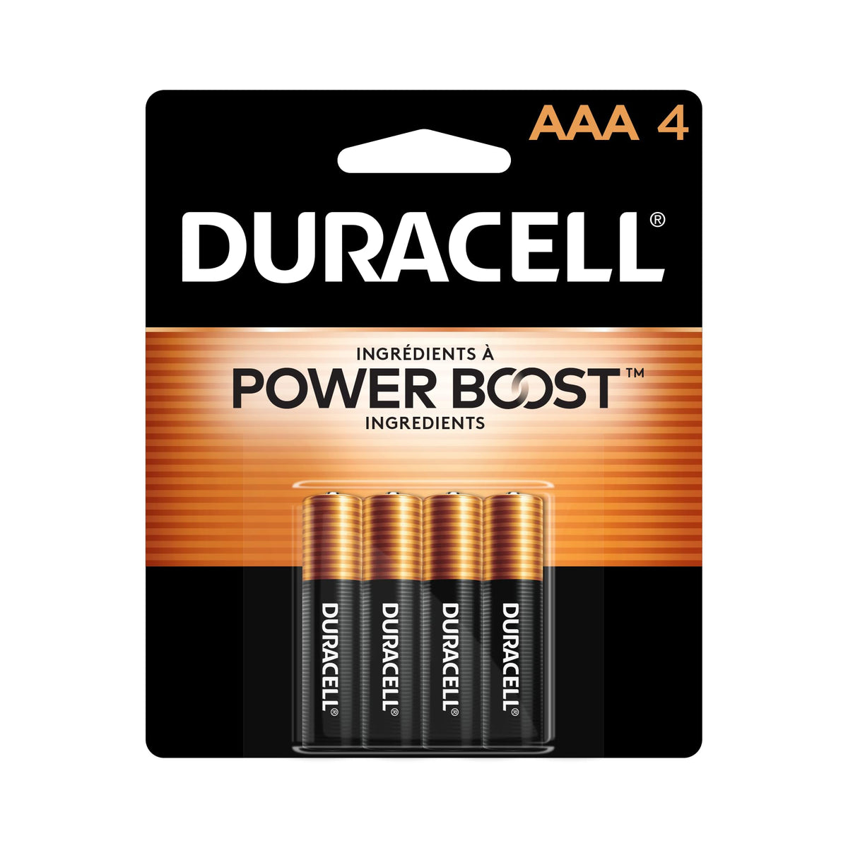 Duracell Coppertop AAA Batteries with Power Boost Ingredients, 4 Count Pack (Pack of 1), Triple A Battery with Long-lasting Power, Alkaline AAA Battery for Household and Office Devices