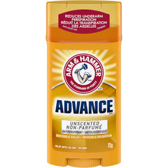 Arm & Hammer Advance Invisible Solid Antiperspirant Deodorant Stick, Unscented, Powered by Baking Soda, 48H Protection, 73g