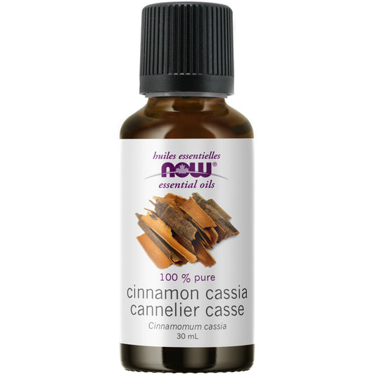 NOW Essential Oils, Cinnamon Cassia Oil, Warming Aromatherapy Scent, Steam Distilled, 100% Pure, Vegan, Child Resistant Cap, 30mL