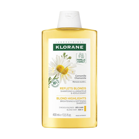 Klorane Brightening Shampoo With Chamomile, Cleanses & Softens, Enhances Blond Highlights, Blond Hair, 400 mL
