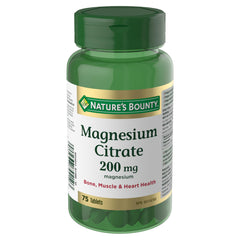 NATURE'S BOUNTY Magnesium Citrate, 200 mg, For Bones & Teeth, Heart Muscle Function, Tablets, 128.8 g