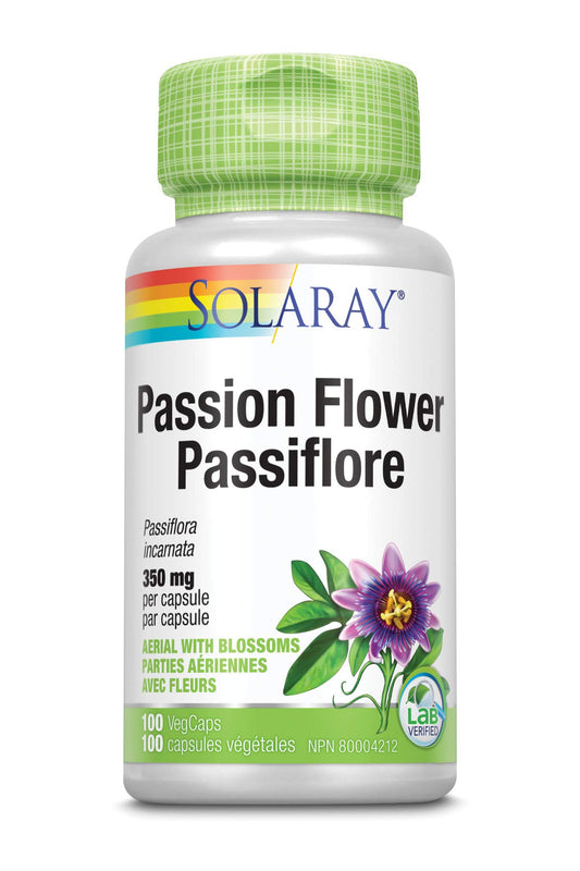 Solaray Passion Flower Aerial Extract 350mg | Healthy Relaxation & Focus Support | May Help Calm Mental Chatter & Restlessness | 100 VegCaps