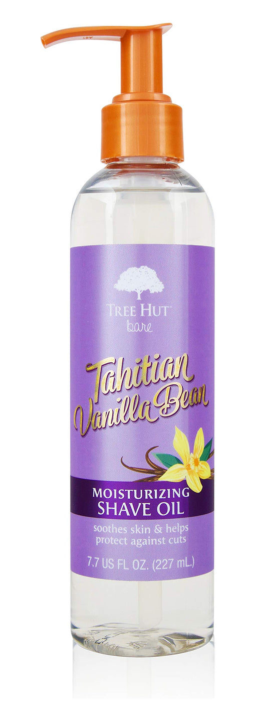 Tree Hut Bare Tahitian Vanilla Bean Moisturizing Shave Oil, 7.7 fl oz, Gel-to-Oil Formula, Ultra Hydrating Barrier for a Close, Smooth Shave, For All Skin Types