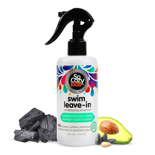 SoCozy Splash Swim Leave-In Treatment and Conditioner - Protects and Repairs Hair Damaged by Pool Chemicals, Saltwater, and the Sun - Loco Lime Scent, 8 Fluid Ounces