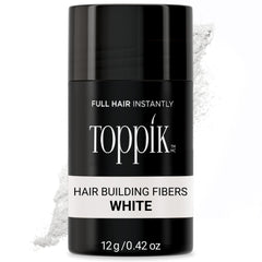 TOPPIK Hair Building Fibers for Instantly Fuller Hair, White, 12 g, Fill In Fine or Thinning Hair, Instantly Thicker Looking Hair, Multiple Shades for Men & Women
