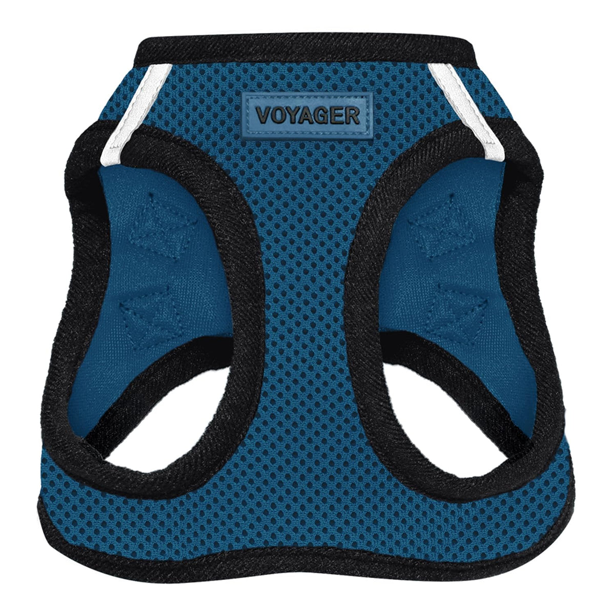 Best Pet Supplies - All Weather Mesh, Reflective, No Pull Harness for Small, Medium Dogs, Cats - Secure with Hook & Loop Fastener, Buckle, Double D-Rings - Blue/Black Trim, XXS
