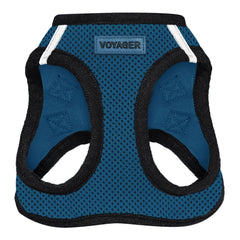 Best Pet Supplies - All Weather Mesh, Reflective, No Pull Harness for Small, Medium Dogs, Cats - Secure with Hook & Loop Fastener, Buckle, Double D-Rings - Blue/Black Trim, XXS