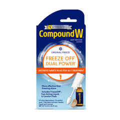 Compound W Freeze Off Dual Power for Large Warts, 8 Applications & 12 Comfort Pads, Effectively Removes Large Common & Plantar Warts