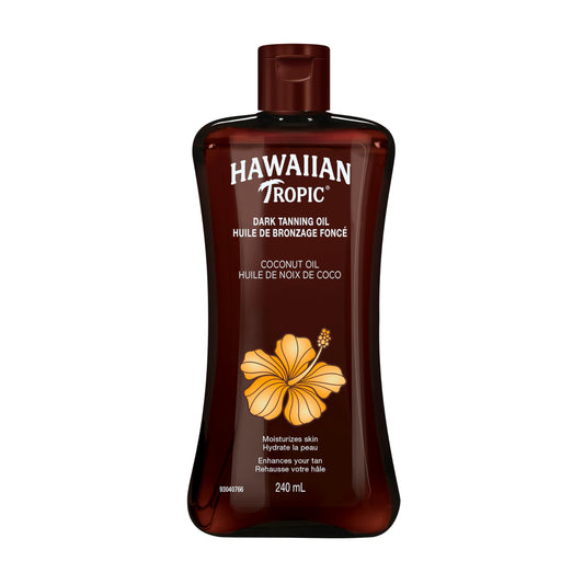 Hawaiian Tropic Dark Tanning Oil, 240mL | Moisturizing Body Oil, Tan Enhancer, Cocoa Butter Oil, Coconut Oil for Skin, 240mL