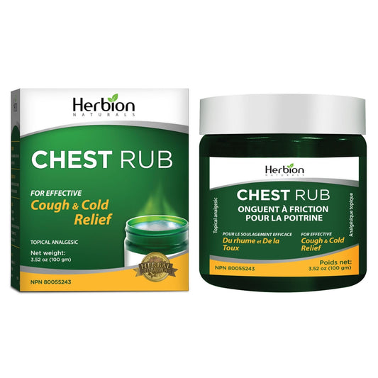 Herbion Naturals Chest Rub, 3.5 fl oz – Topical Analgesic; Relieves Cough, Nasal and Chest Congestion; Soothes Pains and Aches Associated with Strains, Sprains and Arthritis