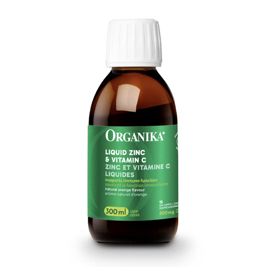 Organika Liquid Zinc and Vitamin C - Orange Flavour - Immunity Support- 300 ml (Pack of 1)