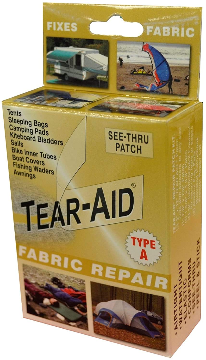 Tear-Aid Repair Patches Type A Fabric Kit, Gold