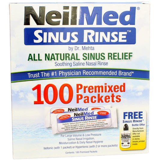 NeilMed Sinus Rinse Premixed Packets, 100 ct, Pack of 6