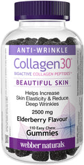 Webber Naturals Collagen30 Anti-Wrinkle Gummy, 2,500mg of Bioactive Collagen Peptides Per Serving, 110 Gummies, Helps Reduce Deep Wrinkles, Fine Lines & Stimulates Skin Cells