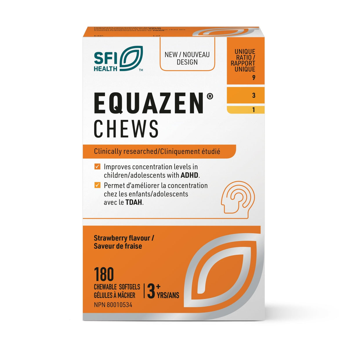 New Nordic Equazen Chews - 180 Chewable Softgels, 30-Day Supply - Brain Health Supplement for Kids & Adolescents - Supports Concentration & Focus - Includes Fish Oil, DHA & EPA