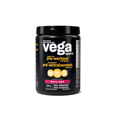 Vega Sport Sugar Free Pre-Workout Energizer, Berry (40 Servings) Vegan Preworkout Energy Powder, Gluten Free, 100mg Caffeine, Non GMO, 128 g (Packaging May Vary)