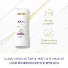 Dove Antiperspirant Stick for Women Caring Coconut Scent, Women's Deodorant, 48 Hour Protection for Soft And Comfortable Underarms 74 g (Pack of 3)
