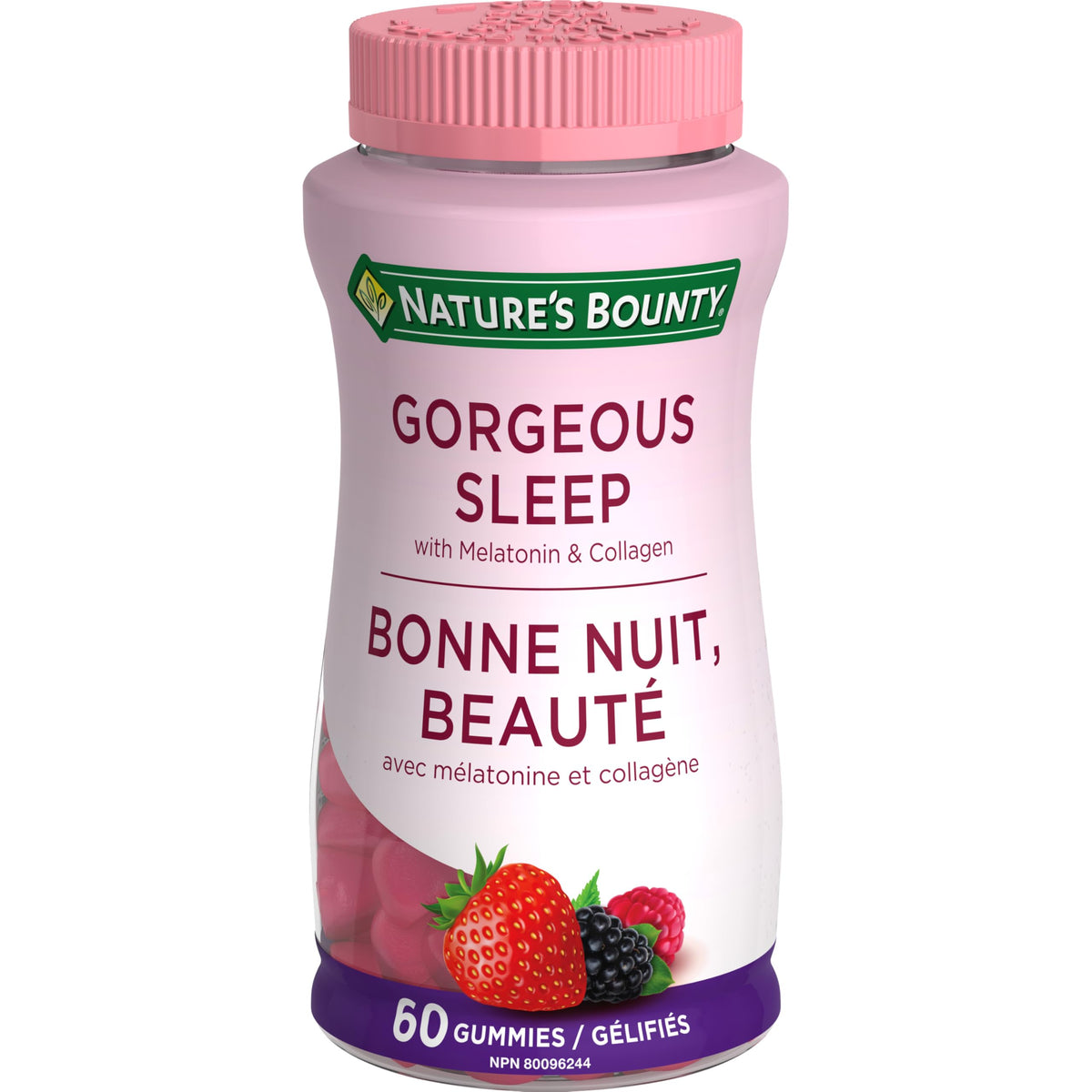 NATURE'S BOUNTY Gorgeous Sleep With Melatonin & Collagen, Helps Reset Sleep-wake Cycle, Helps Fight Jet Lag, Gummies, Mixed Berry Flavour, 150 g